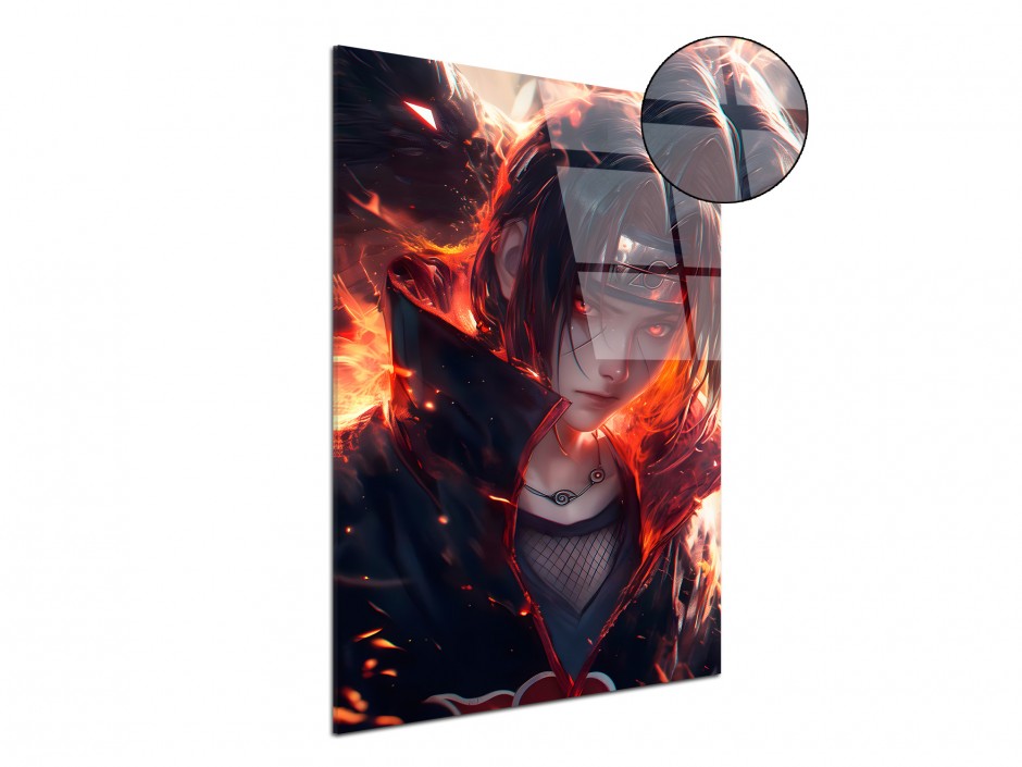 Tableau Plexiglas Itachi Flamme Akatsuki