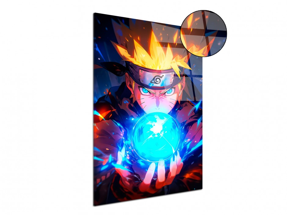 Tableau Plexiglas Naruto Rasengan Bleu