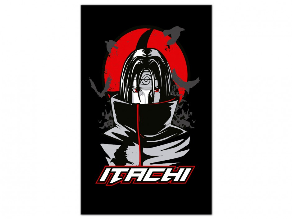 Tableau Aluminium Itachi Ninja Rouge