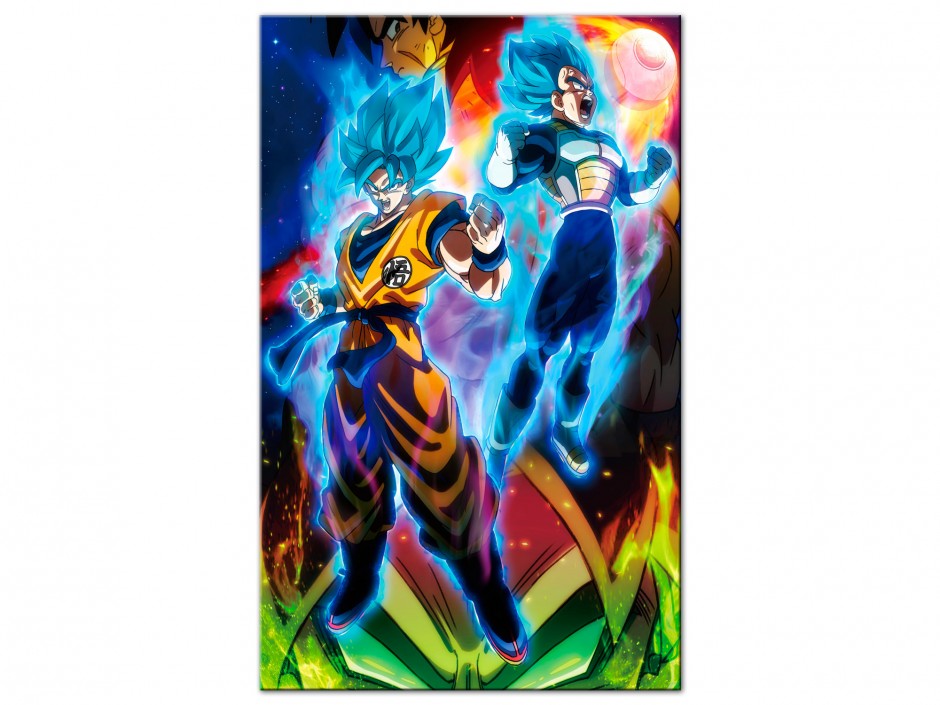 Tableau Aluminium Goku et Vegeta Super Saiyan Blue