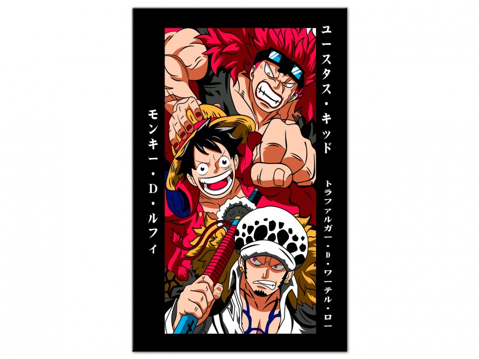 Tableau Aluminium Trio One Piece Luffy Kid Law