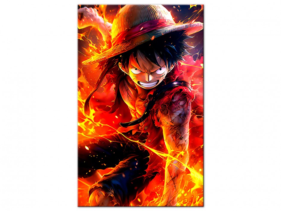Tableau Aluminium Luffy Fire Mode