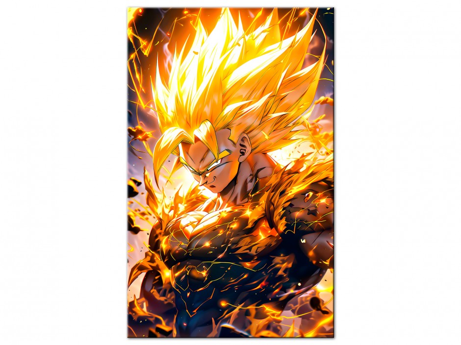 Tableau Aluminium Goku Super Saiyan Or