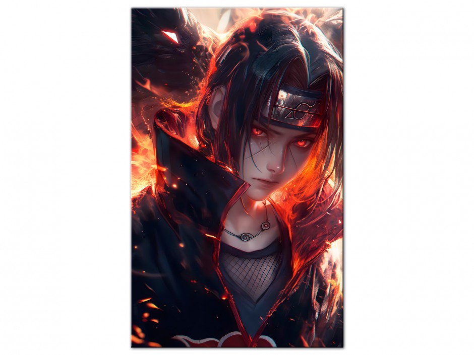 Tableau Aluminium Itachi Flamme Akatsuki