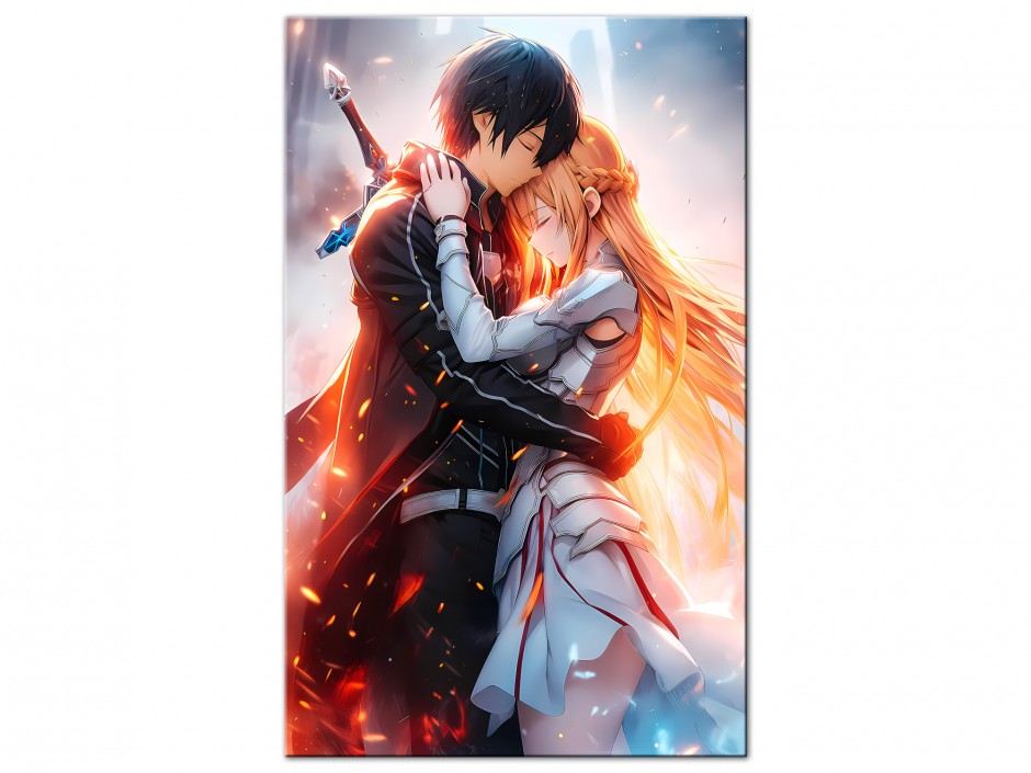 Tableau Aluminium Couple SAO Kirito Asuna