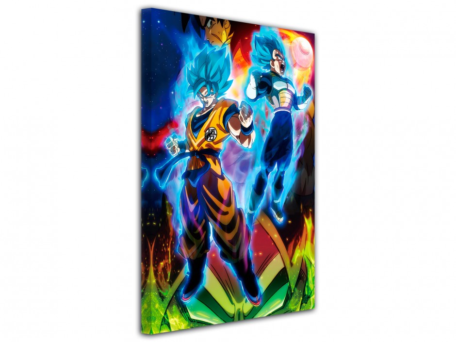 Tableau toile imprimée Goku et Vegeta Super Saiyan Blue