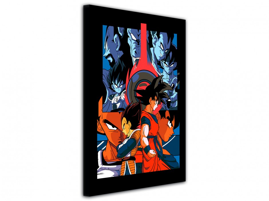 Tableau toile imprimée Saga Saiyan Bleu et Rouge