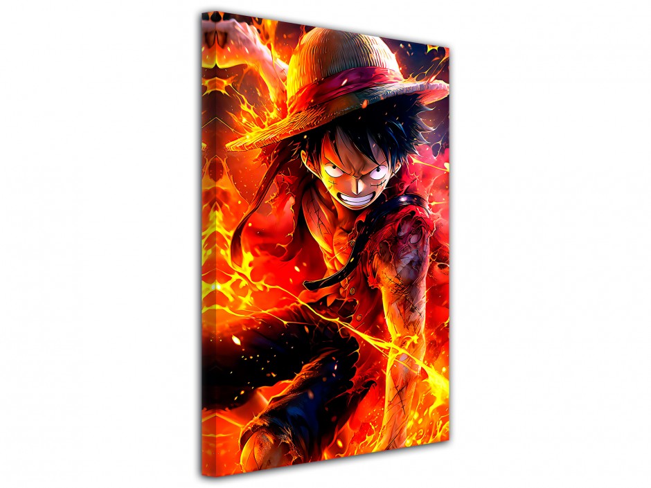 Tableau toile imprimée Luffy Fire Mode