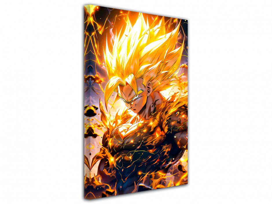 Tableau toile imprimée Goku Super Saiyan Or