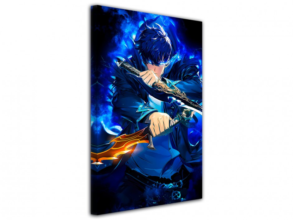 Tableau toile imprimée Guerrier Lames Bleues