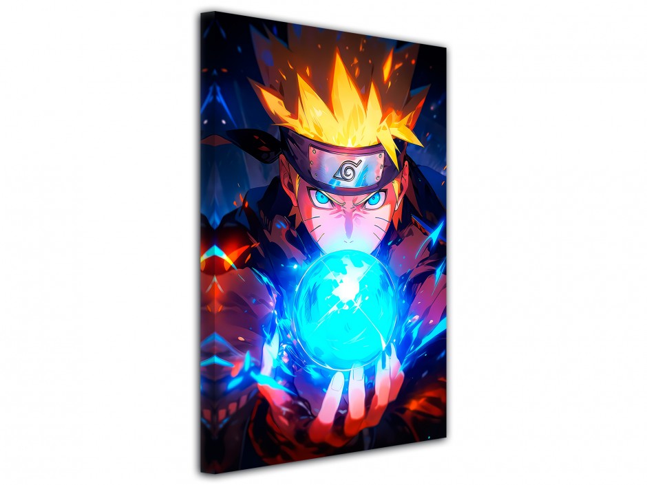 Tableau toile imprimée Naruto Rasengan Bleu