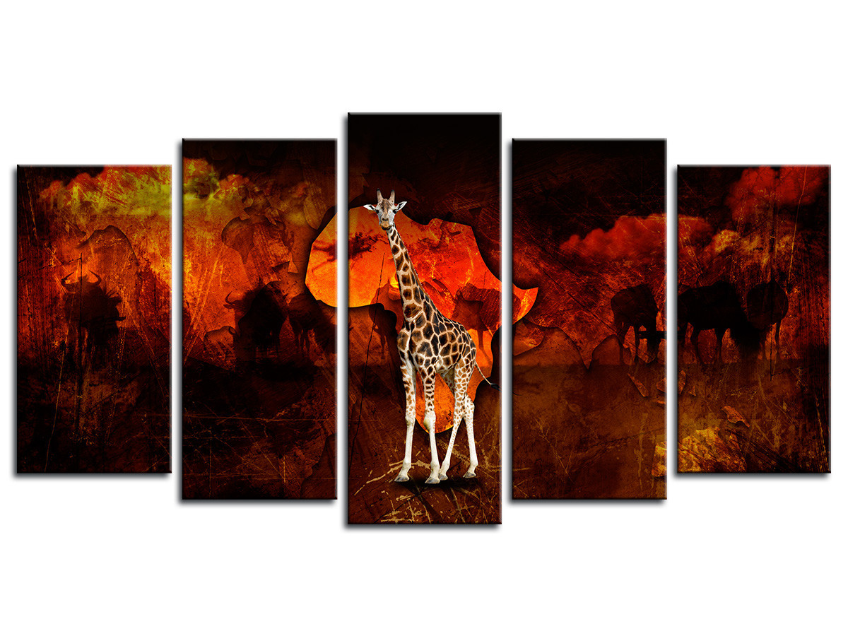 Achat tableau toile photo girafe à prix bas sur Declina - Toile deco