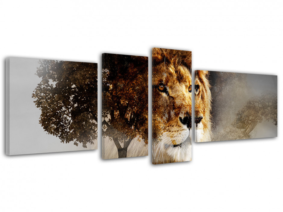 Tableau toile animaux LION SAUVAGE