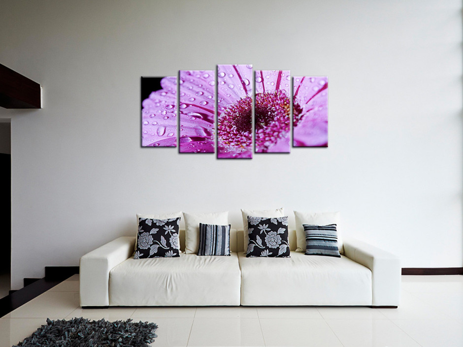 Tableau deco fleurs de Gerbera violette