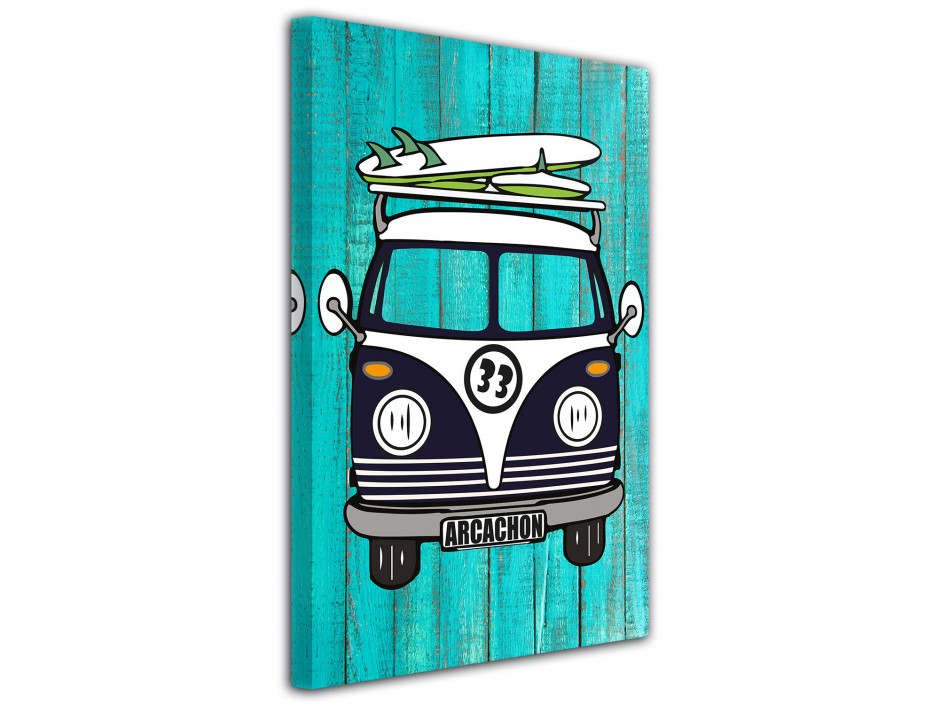 Tableau deco illustration Transporteur VW Arcachon