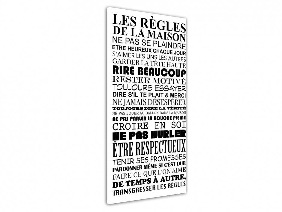 Tableau déco Les Règles de la Maison