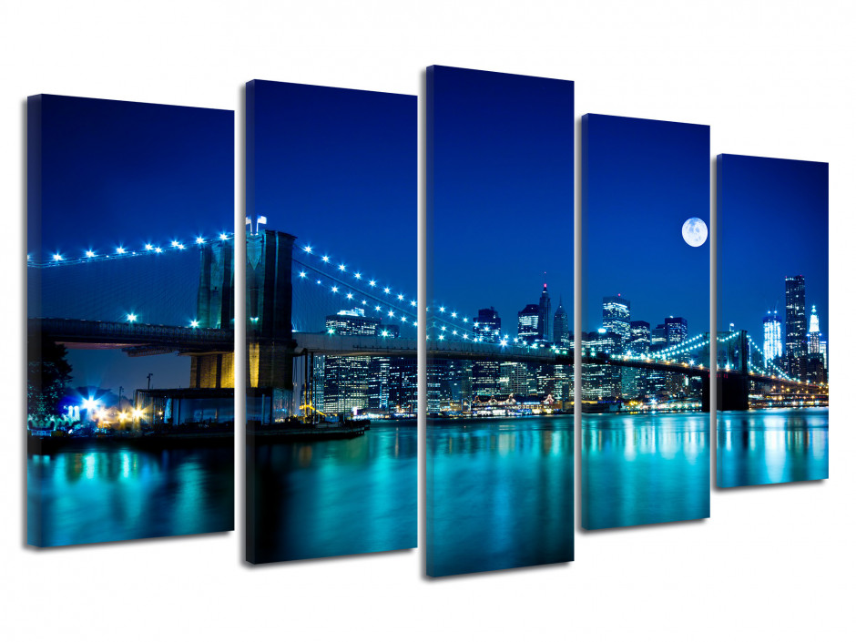 Tableau photo Pont de Brooklyn de Nuit