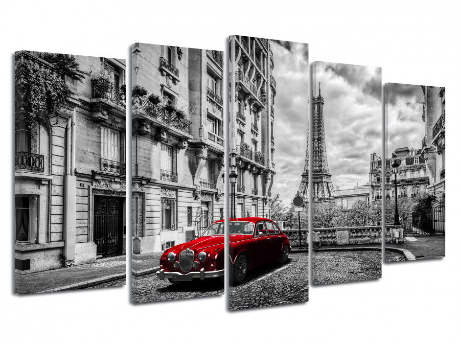 Tableau photo Paris et Limousine rouge