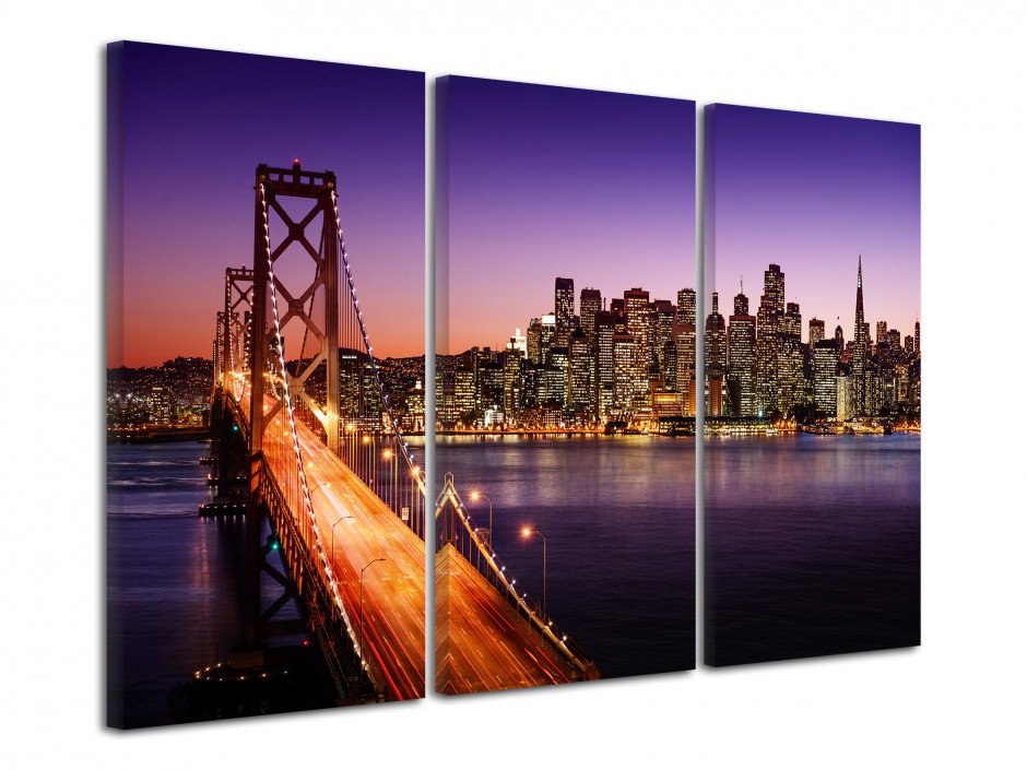 Tableau triptyque San Francisco de Nuit