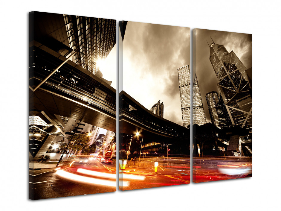 Tableau triptyque Trafic Urbain