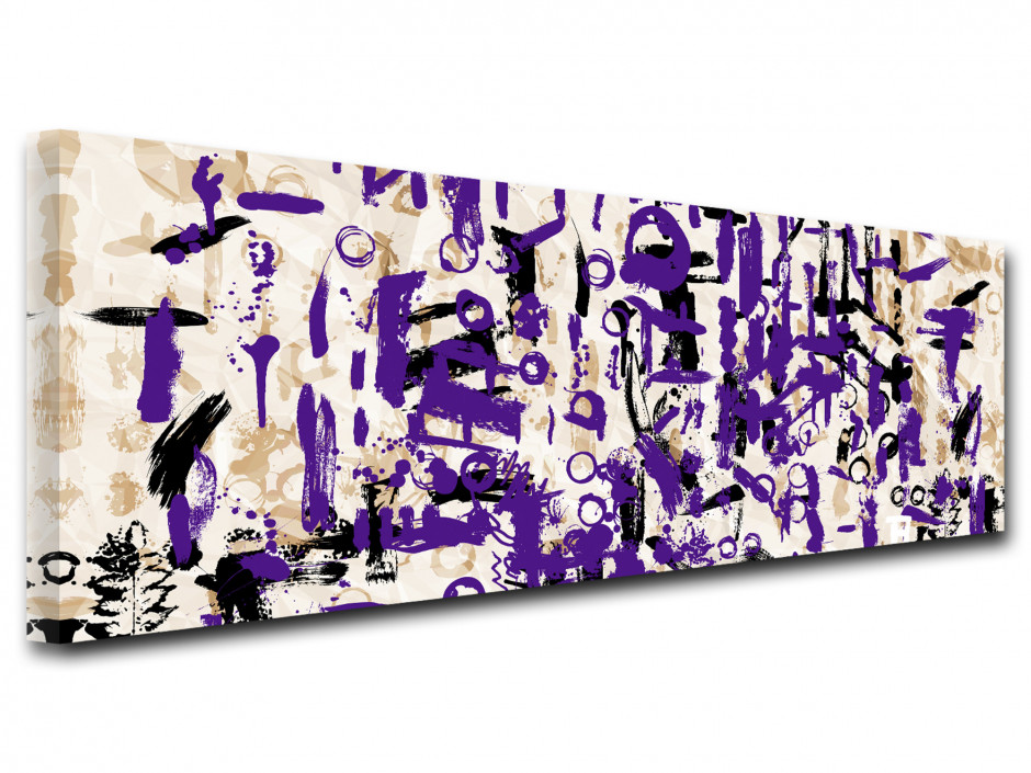 Tableau toile art moderne déco SYMBOLES VIOLETS