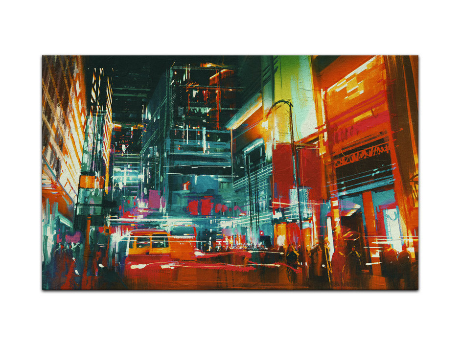 1 Affiche Sur Toile Moderne Vue Nocturne De New York Art - Temu France