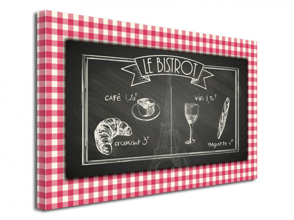 Tableau toile vintage LE BISTROT FRANÇAIS