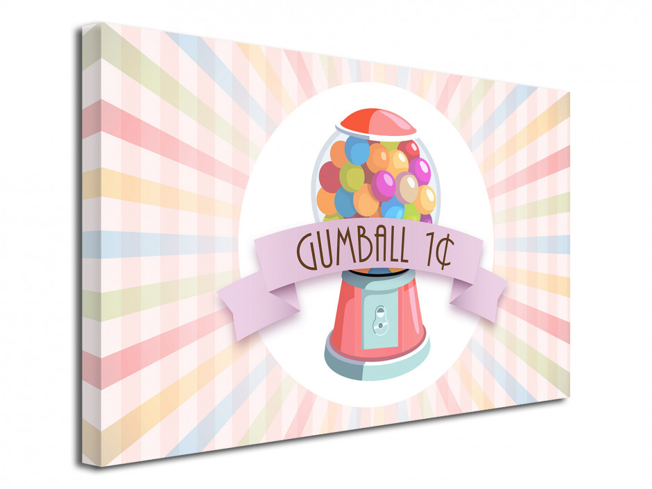 Tableau toile déco vintage GUMBALLS