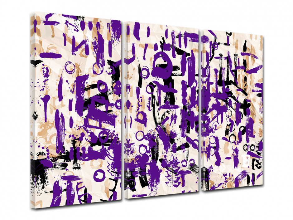 Tableau toile triptyque moderne déco SIGNES