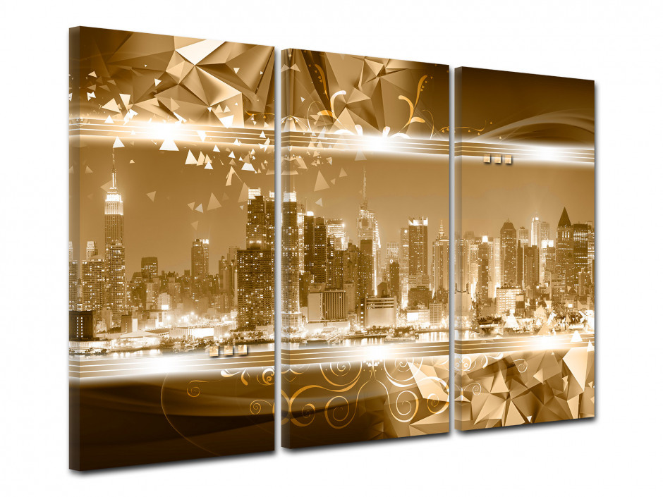 Tableau toile triptyque NEW YORK GRATTE-CIEL