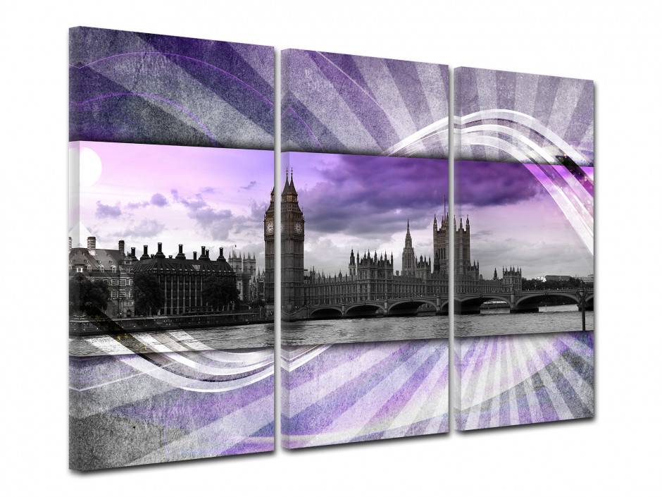 Tableau toile triptyque LONDRES