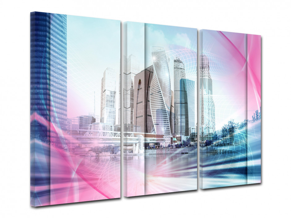 Tableau toile triptyque DUBAÏ ET DESIGN