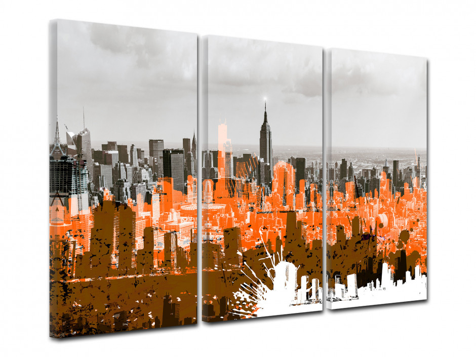 Tableau toile triptyque déco NEW YORK ET GRAPHISME