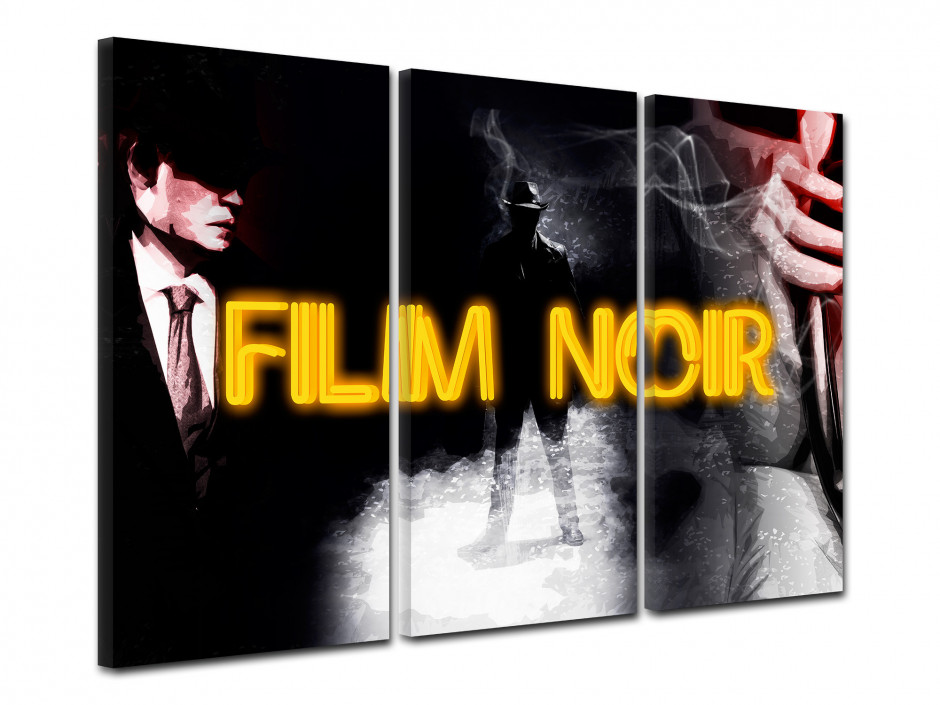 Tableau toile triptyque déco FILM NOIR D'ÉPOQUE