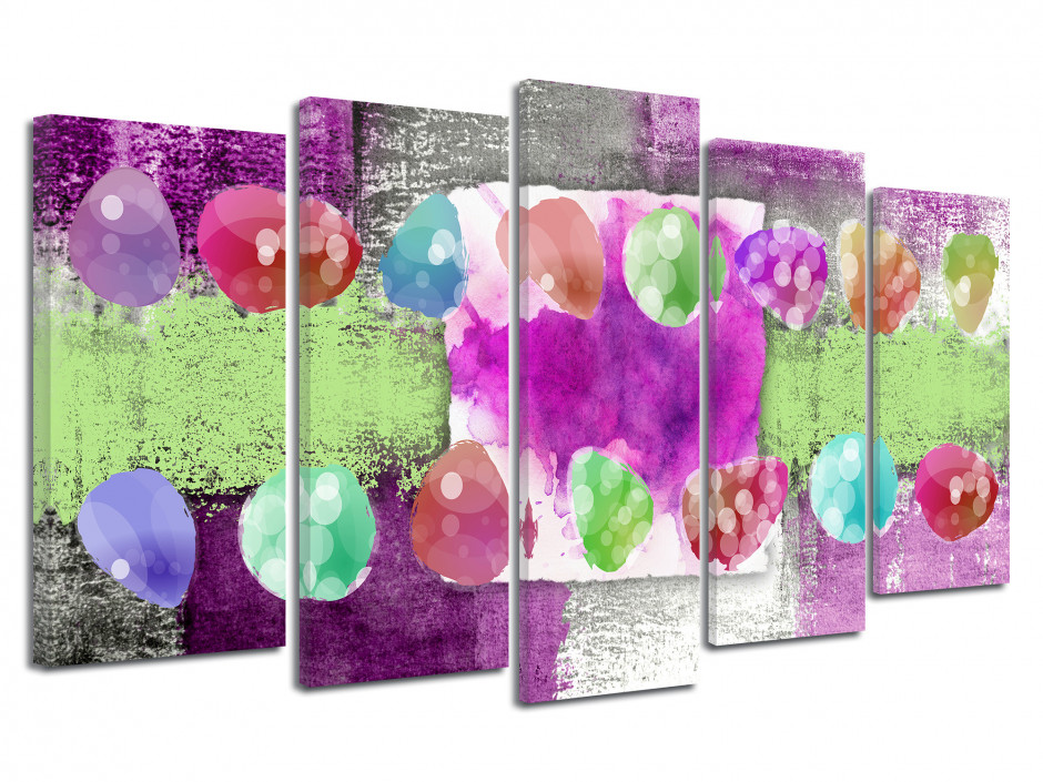 Tableau toile moderne FRISES COLORÉES