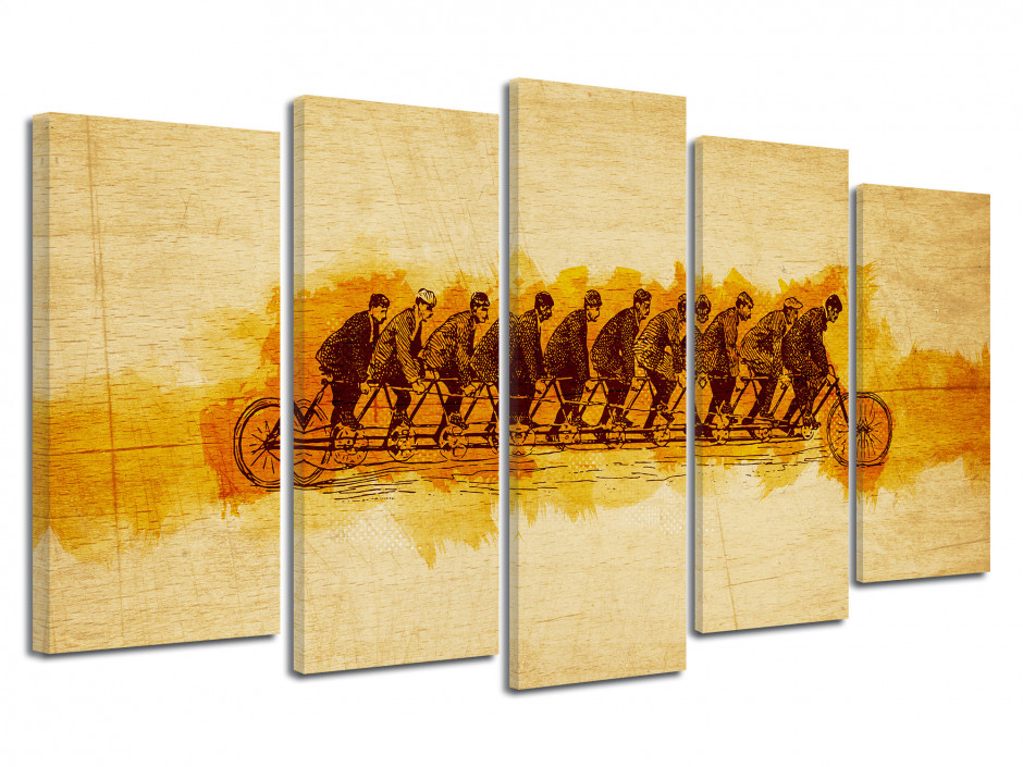 Tableau toile vintage CYCLISTES