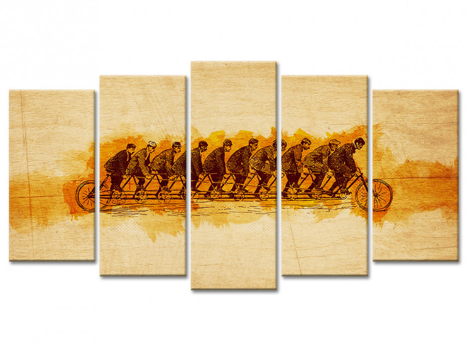 Tableau toile vintage CYCLISTES