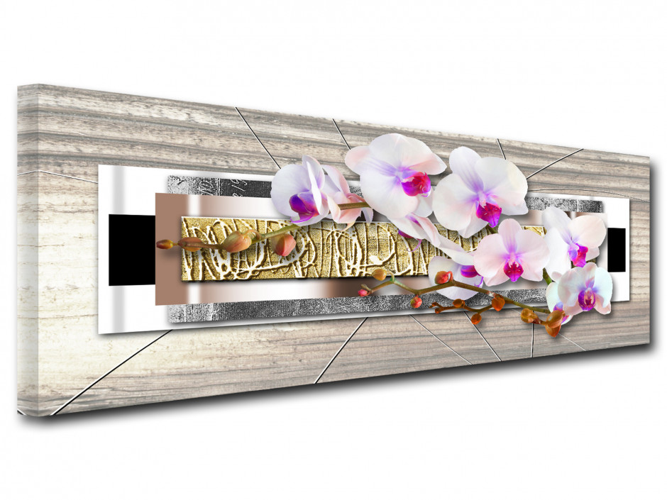 Tableau toile panoramique deco ZEN ORCHIDÉES