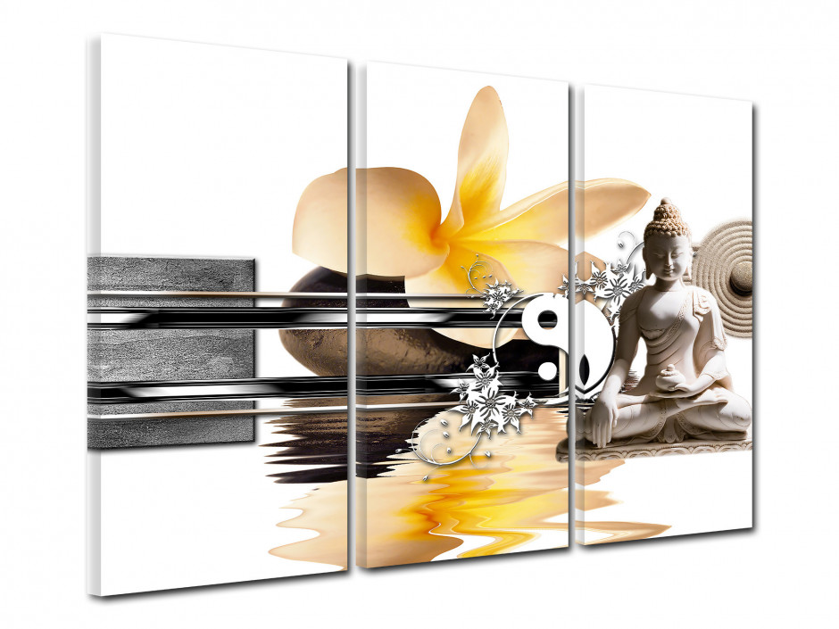 Tableau toile triptyque zen PLÉNITUDE