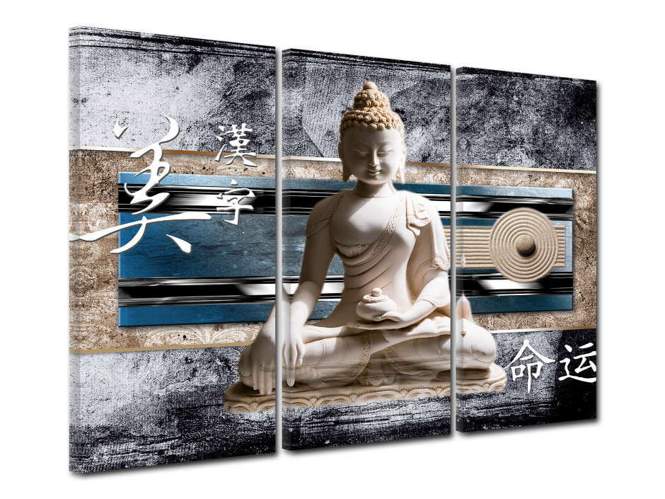 Tableau toile triptyque bouddha AMBIANCE JAPONISANTE