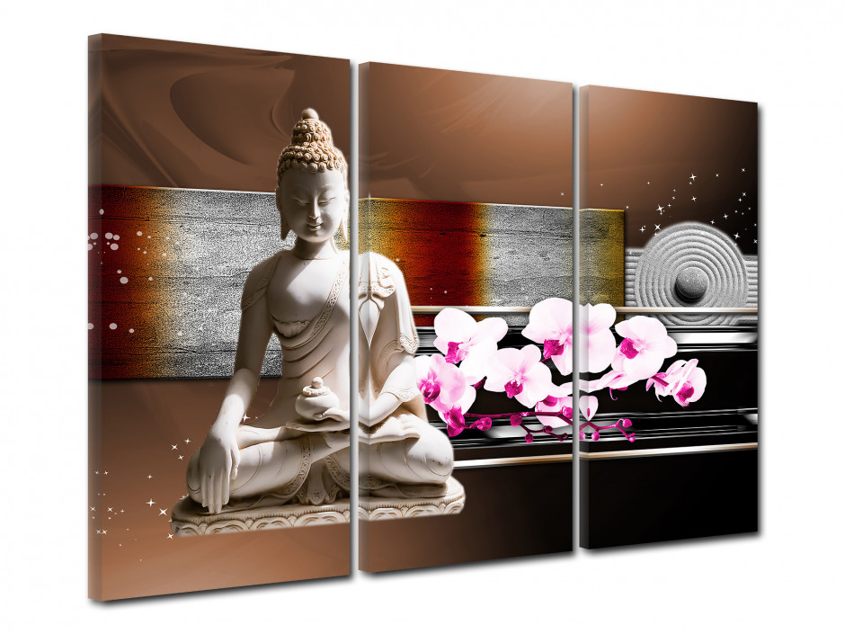 Tableau toile triptyque zen DÉCORATION BOUDDHA