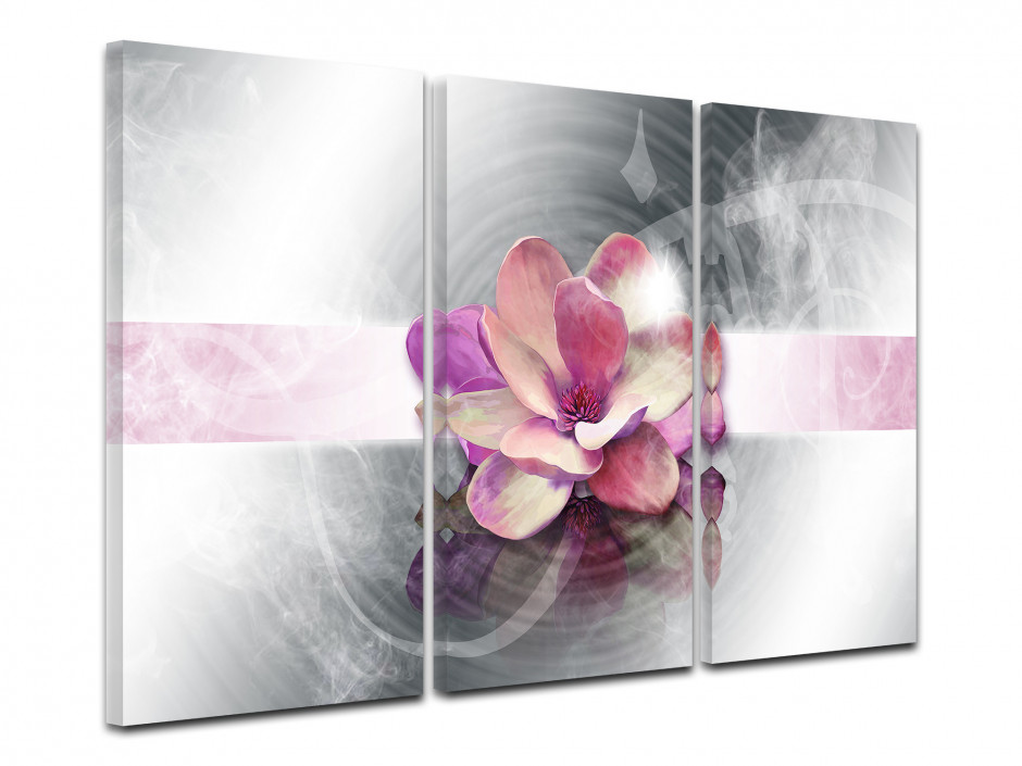 Tableau toile triptyque deco zen PÉTALES ROSES