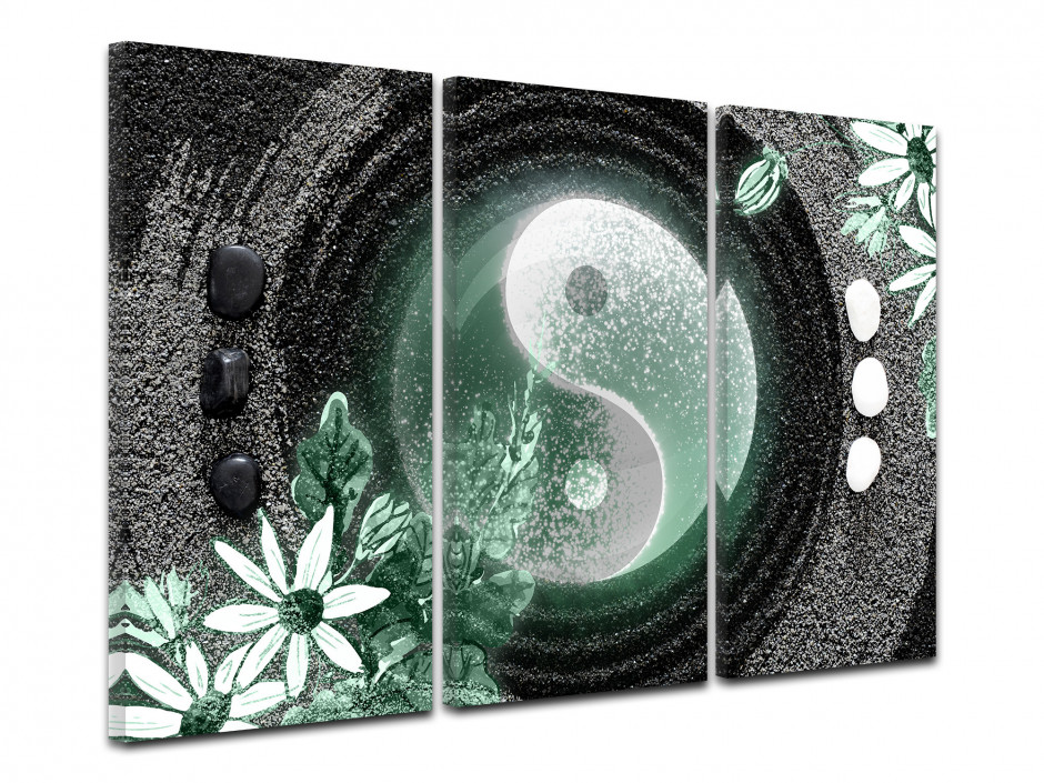 Tableau toile triptyque LE YING ET LE YANG