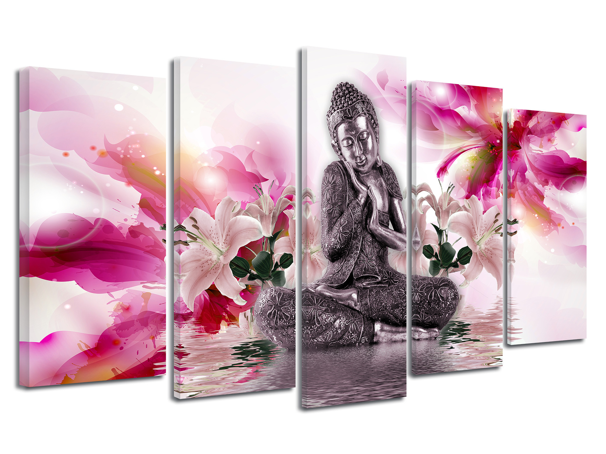 DECLINA Tableau Ambiance Zen Bouddha ET Fleurs - Impression sur