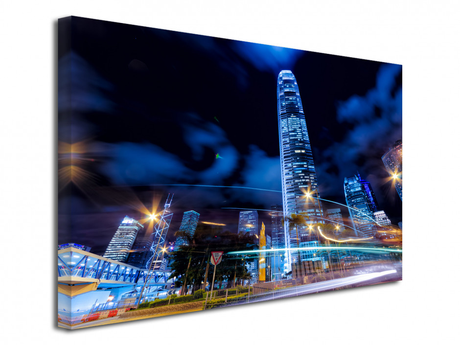 Tableau deco design Hong Kong de nuit