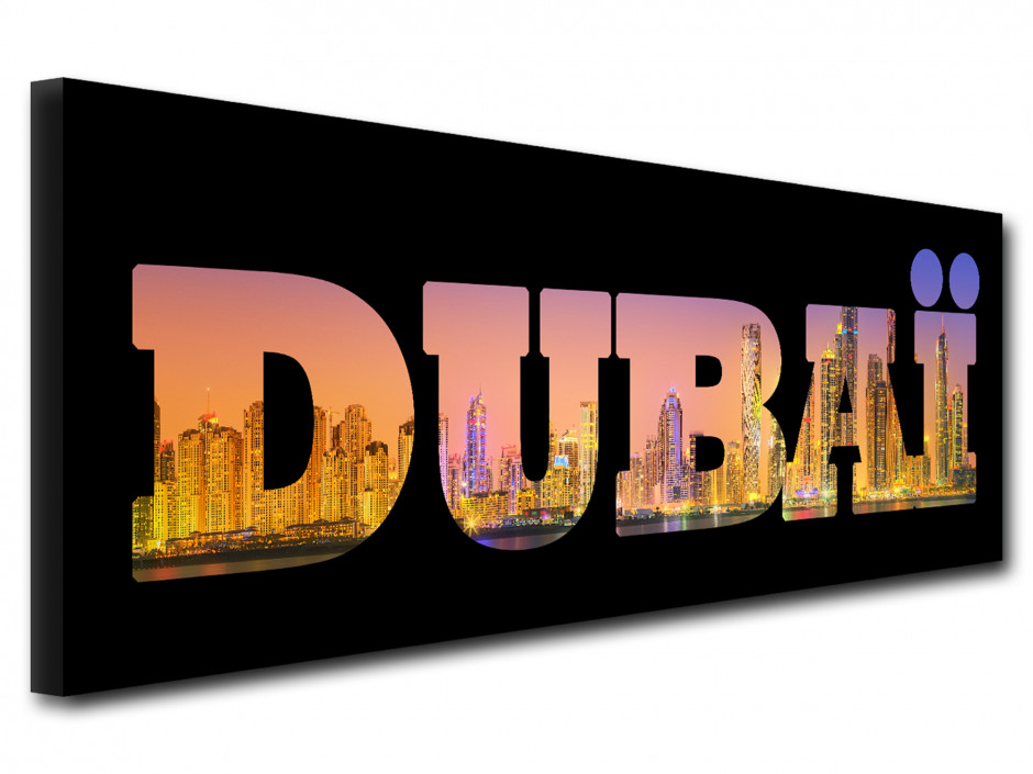 Tableau deco lettrage Dubai