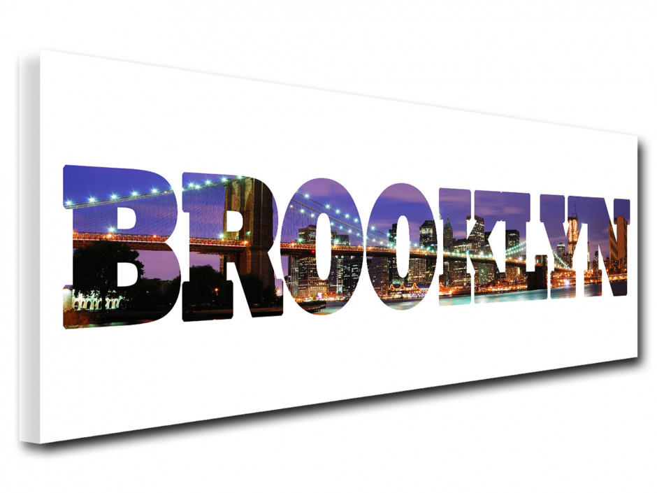 Tableau toile deco lettrage Brooklyn