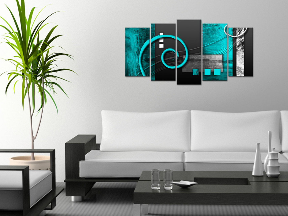 Tableau toile moderne abstraite 4 panneaux